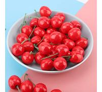 ZDETGU 50 Pezzi di Simpatici Frutti di Ciliegia Artificiali per la Decorazione della Casa, Accessori per Ornamenti per un'estetica Elegante e un Uso Versatile in Varie Impostazioni