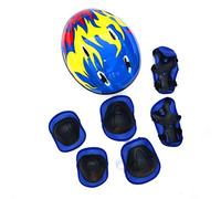 ZDETGU 7pcs/Set Kids Brach di Protezione con Ginocchini di Caschi Cuscinetti da Polso per Pattini da Polso per Pattini a Rulli (Blue)