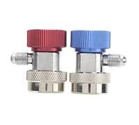 ZDETGU Adattatore High Low per Set Manometri A/C R-134A in Ottone 2 Pezzi Accessori per Condizionata Connettori Compatibili con Attrezzature per Refrigerante