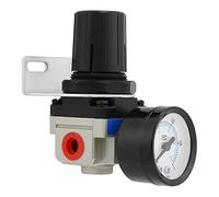 ZDETGU AR2000-02 Regolatore di Pressione G1/4 con Manometro di Controllo del Flusso d'aria per Sistemi Pneumatici, Quadrante a Doppia Scala, Tappo con Chiusura a Pressione, Struttura in Metallo e