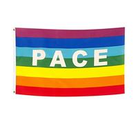 ZDETGU Bandiera Colorata di Pacifista in Poliestere di Pace 90 X 145 Cm per Giardino all'aperto e Decorazioni per Balconi