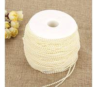 ZDETGU Imitation Pearl Beads Garland 100m Roll 2.5mm (Beige) | Plastica ABS, bianco beige, lucentezza trattata in fabbrica, decorazioni natalizie per matrimoni, corde artigianali fai da te