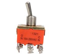 ZDETGU Interruttore A Levetta A 6 Pin ON ON Controllo Manuale A 2 Posizioni per Circuiti 250 V 15 A Interruttore Elettrico Compatto, Leggero e Facile da Installare per il Controllo dell'alimentazione