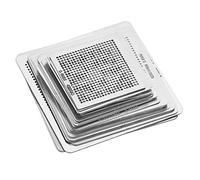 ZDETGU Kit di Stencil per Reballing BGA, Modelli Resistenti Al Calore in Acciaio Inossidabile per Riparazione di Chip Laptop, Desktop e GPU, Set di Reti di Rilavorazione Universale da 33 Pezzi con