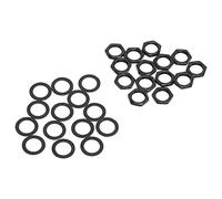 ZDETGU Kit Rondelle per Dadi per Chitarra 14 Pezzi M9 Filettatura Femmina Passo 0,75 Mm Elementi di Fissaggio in Metallo Argentato per Connessione Presa per Basso Elettrico (BLACK)