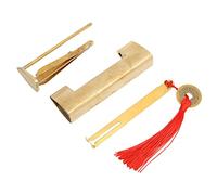 ZDETGU Lucchetto Antico in Ottone Verticale da 5,9 Cm Lucchetto Orizzontale a Forma di Pesce Antico Cinese Antiruggine per Oggetti da Collezione (Colore ottone)