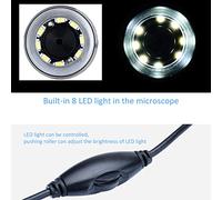 ZDETGU Microscopio Digitale USB 1000X con Supporto - Fotocamera Ad Alto Ingrandimento per PC e - 8 Luci LED per Immagini Nitide - Ideale per Gioielli per l'educazione Scientifica