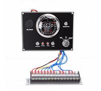 ZDETGU Pannello Strumenti Marini 12 V 4 in 1 Set di 4 Indicatori Indicatore Multifunzione Livello Carburante Pressione Olio Temperatura Acqua Tensione con Pressostato (Quadrante nero CX9603)