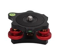 ZDETGU Regolazione Multidirezionale e Osservazione del Livello, Base Livellante con Testa a Sfera per Treppiede Livellatore a Tripla Ruota in Lega di Alluminio, con Lavorazione CNC,