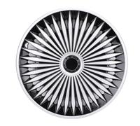 ZDETGU Set di 4 Coprimozzi da 17 Pollici, Copricerchi a Scatto per Auto, Camion, SUV, Protezione in Plastica ABS Argento R17 (Argento Nero)