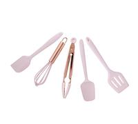 ZDETGU Set di Utensili da in Silicone da 5 Pezzi - Spatola Termica Antiscivolo e Raschietto per Cucinare, Cuocere Al Forno, Mescolare - Silicone Alimentare per Padelle Antiaderenti