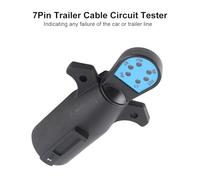 ZDETGU Tester Presa Presa Circuito Cavo Cablaggio Luce Traino 12V 7 Pin, Indicatori LED, ABS + Ottone, Nero, Leggero, Resistente Tester Presa Presa Rimorchio, per SUV, Camion, Barche,