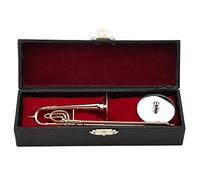ZDETGU Trombone in Miniatura Ottone Dorato con Supporto