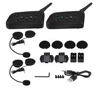 ZDETGU V6 Pro Aurnom Intercom per 6 Cavalieri 800 M con A2DP Stereo Music Auto Accumining IP65 (Doppie borse)