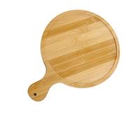 ZDETGU Vassoio per Pizza in Legno di bambù con Struttura Elegante e Comoda Maniglia per Servire Pizze da 10 Pollici (6 pollici per 5 pollici di pizze)