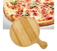 ZDETGU Vassoio per Pizza in Legno di bambù con Struttura Elegante e Comoda Maniglia per Servire Pizze da 10 Pollici (10 pollici per 9 pizze)