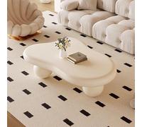 ZDFTGKM Cloud Tavolino da caffè con 3 gambe rotonde, moderno e irregolare, con piedistallo asimmetrico, color crema, per casa colonica e soggiorno