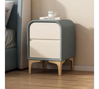 ZDFTGKM Comodino alto per camera da letto, comodini con 2 cassetti, tavolo in legno, mobiletto per mobili, tavolino piccolo, camera da letto/soggiorno/studio (blu-grigio+beige, 45 x 40 x 49 cm