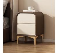 ZDFTGKM Comodino alto per camera da letto, comodini con 2 cassetti, tavolo in legno, mobili/tavolino piccolo, camera da letto/soggiorno/studio (caffè+beige, 40 x 40 x 49 cm)