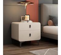 ZDFTGKM Comodino con cassetti, comodino in pelle in microfibra, comodino per camera da letto, comodini con impiallacciatura in legno, tavolino in legno naturale, per camera da letto di piccoli spazi