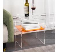 ZDFTGKM Comodino moderno in acrilico, 2 ripiani, trasparente, elegante e funzionale, tavolino chic per camera da letto, soggiorno, bagno (arancione)