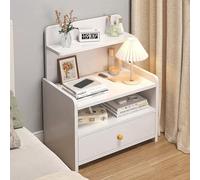 ZDFTGKM Comodino per camera da letto, comodino, comodino con cassetto, scrivania, armadietto laterale, camera da letto, soggiorno (colore: bianco, dimensioni 33 x 26 x 60 cm)