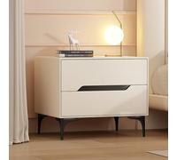 ZDFTGKM Comodino per camera da letto, comodino scanalato, piccoli comodini, tavolino moderno, con cassetti portaoggetti, tavolo da ufficio, dormitorio (bianco sporco, 50 x 40 x 48 cm)