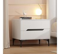 ZDFTGKM Comodino per camera da letto, comodino scanalato, piccoli spazi, tavolino moderno, con cassetti portaoggetti, tavolo da ufficio, dormitorio (bianco, 40 x 40 x 48 cm)