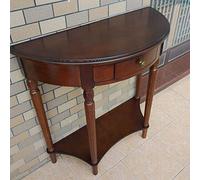 ZDFTGKM Consolle in legno metà secolo mezza luna cassetto singolo divano portico corridoio divisorio armadio contro la parete corridoio noce semicircolare 100,1 cm L x 39,9 cm W 87,4 cm H