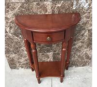 ZDFTGKM Consolle in legno metà secolo mezza luna cassetto singolo divano portico corridoio divisorio armadio contro la parete corridoio semicircolare nocciolo-marrone 78,7 cm L x 35,6 cm W H