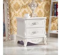 ZDFTGKM Elegante comodino in legno bianco con 2 cassetti, decorazione per camera da letto, comodini in legno color avorio, 1 pezzo 45,7 x 40,6 x 48,3 cm