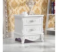 ZDFTGKM Elegante comodino in legno bianco con 2 cassetti, decorazione per camera da letto, comodino in legno verniciato, 1 pezzo 45,7 x 40,6 x 48,3 cm