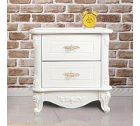 ZDFTGKM Elegante comodino in legno bianco con 2 cassetti, decorazione per camera da letto, comodino in legno verniciato, 1 pezzo 50,8 x 40,6 x 48,3 cm