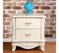 ZDFTGKM Elegante comodino in legno bianco con 2 cassetti, decorazione per camera da letto, comodino in legno verniciato avorio 1 pezzo 50,8 cm L x 40,6 cm W 48,3 cm H