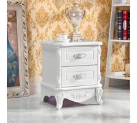 ZDFTGKM Elegante Comodino Paese Francese Legno Bianco 2 Cassetti Stoccaggio Elevate Camera da Letto Decorazione Comodino Pittura Legno Comodino 1 Pezzo 16" L x L 19" H