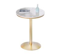 ZDFTGKM Glam - Tavolo da bar rotondo in metallo dorato, 95 cm di altezza, con piedistallo, senza sedie, in marmo, per dessert, tè al latte, balcone, bar, bevande, finto 55,1 x 55,1 cm (lunghezza x