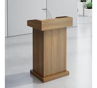 ZDFTGKM Podio in Legno con 2 Ampi Ripiani, leggio in Legno, Piattaforma di Lettura, bancone per Reception con Base Pesante, per Matrimoni, chiese, discorsi, per aule Scolastiche (Marrone)
