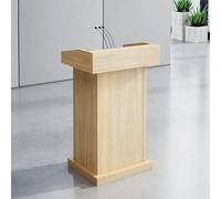 ZDFTGKM Podio in Legno con 2 Ampi Ripiani, leggio in Legno, Piattaforma di Lettura, bancone per Reception con Base Pesante, per Matrimoni, chiese, discorsi, per aule Scolastiche (Giallo)