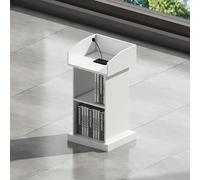 ZDFTGKM Podio in Legno con 2 Ampi Ripiani, leggio in Legno, Piattaforma di Lettura, Base Pesante per Reception, Matrimoni, chiese, discorsi, per aule Scolastiche (Bianco)