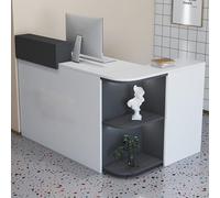 ZDFTGKM Reception frontale, scrivania aperta da banco in piedi con vano portaoggetti, tavolo per la cassa della hall per la vendita al dettaglio per hall, salone, scrivania per casa e ufficio (bianco