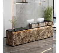 ZDFTGKM Scrivania per ufficio, reception aperta, bancone con luci a LED e cassetti chiudibili, grande tavolo per la cassa (sinistra alta 7,55 x 99,8 x 74,9 cm)