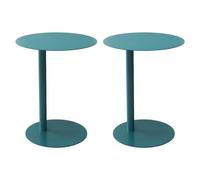 ZDFTGKM Set di 2 mini angoli rotondi in metallo con elegante lato scandinavo per caffè, mini angoli, verde scuro, 40,6 cm di lunghezza x 50,8 cm di altezza