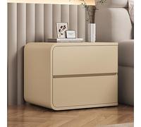 ZDFTGKM Tavolini per camera da letto, piccoli comodini per spazi, comodino, comodino in legno, con 2 cassetti, ufficio, camera da letto, studio (colore tè al latte, 40 x 40 x 47 cm)