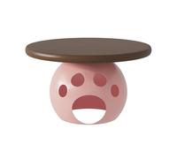 ZDFTGKM Tavolino da caffè rotondo moderno, semplice tavolino da cocktail unico per soggiorno, tavolo da fattoria con contenitore (rosa, 85 x 45 cm)