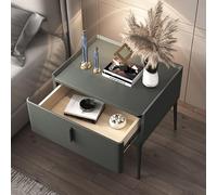 ZDFTGKM Tavolino da letto/comodino, piccolo comodino per spazi, tavolo, con cassetti portaoggetti, tavolino moderno, tavolo da camera da letto, ufficio, dormitorio (verde scuro, 50 x 40 x 48 cm)
