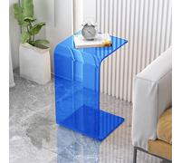 ZDFTGKM Tavolino in acrilico a forma di U, divano a forma di C, design moderno, tavolo industriale, comodino multiuso (blu, 30 x 30 60 cm)