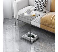 ZDFTGKM Tavolino in acrilico a forma di U, divano a forma di C, design moderno, tavolo industriale, comodino multiuso (grigio, 30 x 30 60 cm)