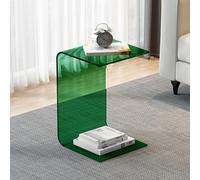 ZDFTGKM Tavolino in acrilico a forma di U, divano a forma di C, design moderno, tavolo industriale, comodino multiuso (verde, 30 x 30 x 65 cm)