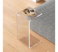 ZDFTGKM Tavolino in acrilico a forma di U, tavolino da divano a forma di C, design moderno, tavolo industriale, comodino multiuso (trasparente, 30 x 30 x 60 cm)