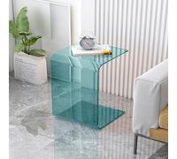ZDFTGKM Tavolino in acrilico a forma di U, tavolino laterale a forma di C, design moderno, tavolo industriale, comodino multiuso (blu lago, 30 x 30 x 65 cm)